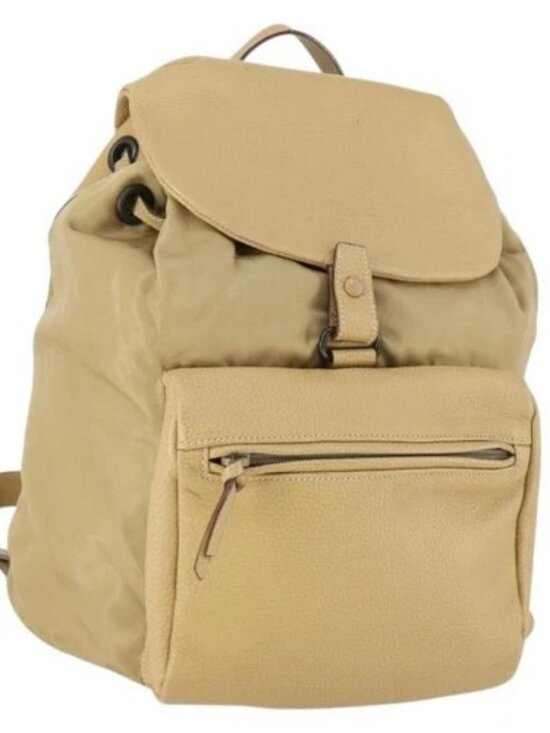 PRADA Backpack Nylon Leather Beige Silver Auth 164518 main image 9